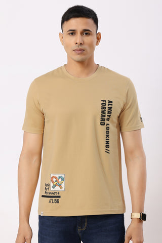 Reconnect Textured T-Shirt Beige