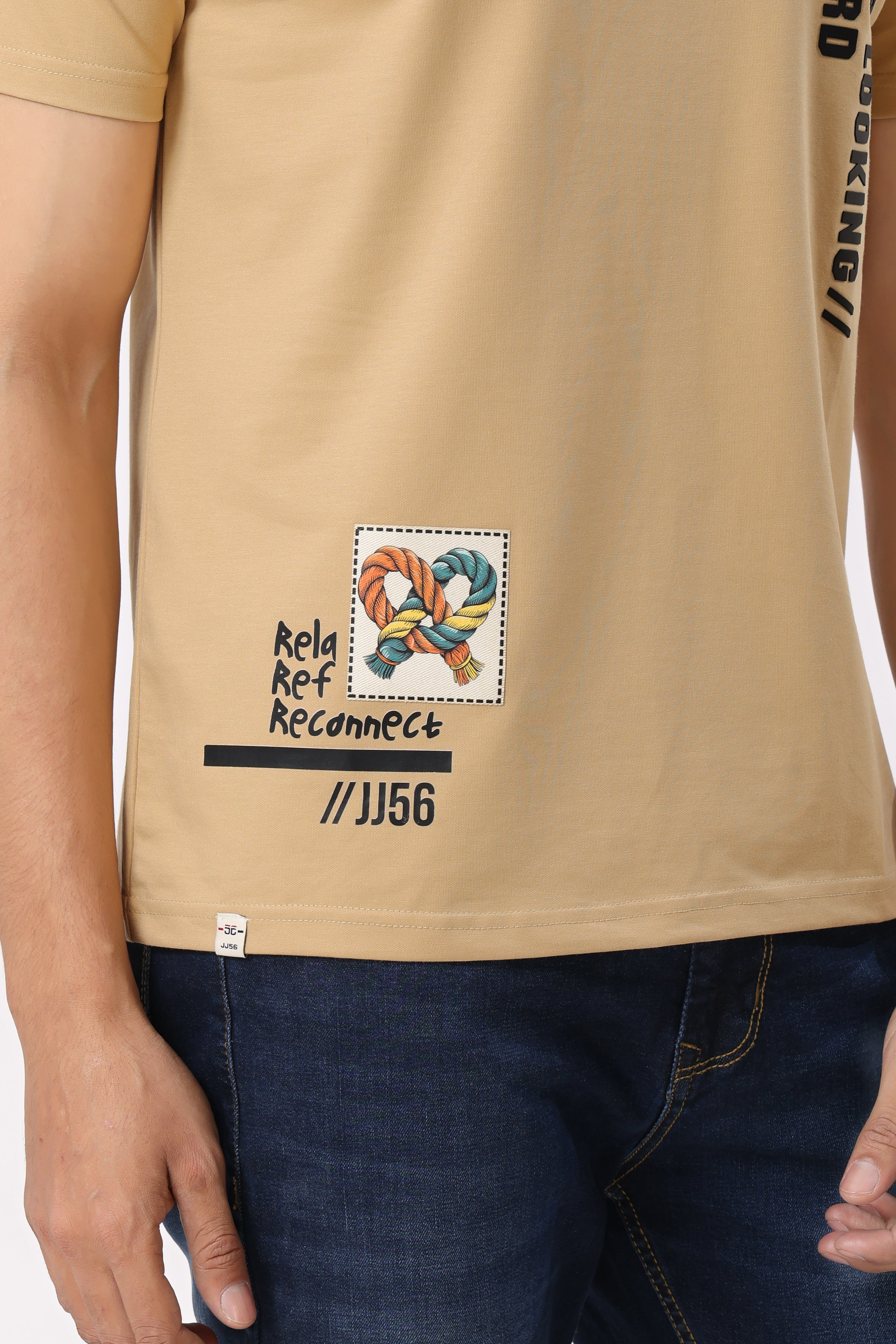Reconnect Textured T-Shirt Beige