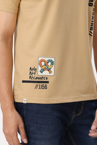 Reconnect Textured T-Shirt Beige
