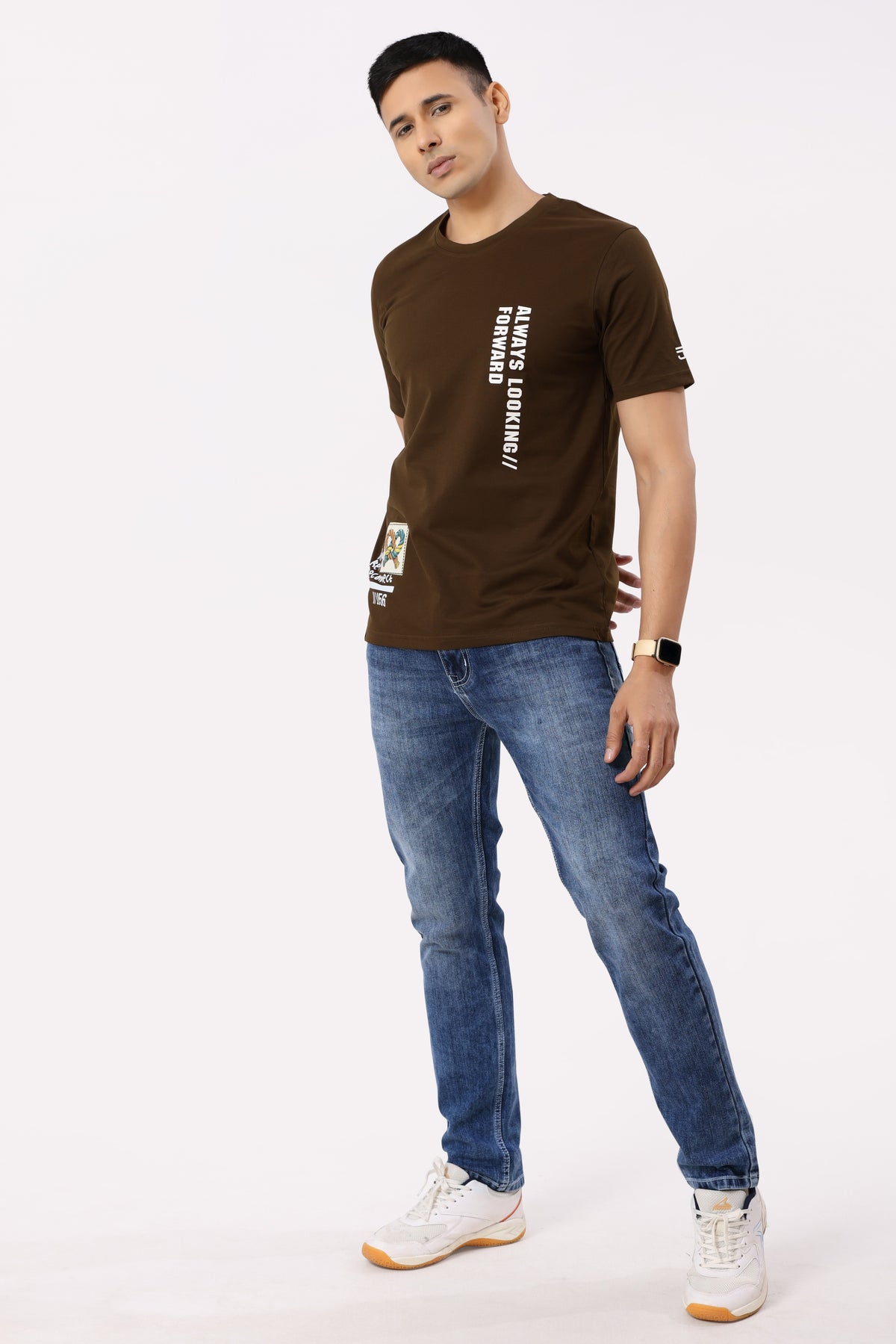 Reconnect Textured T-Shirt Brown