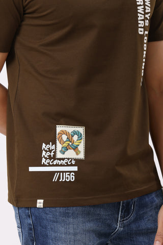 Reconnect Textured T-Shirt Brown