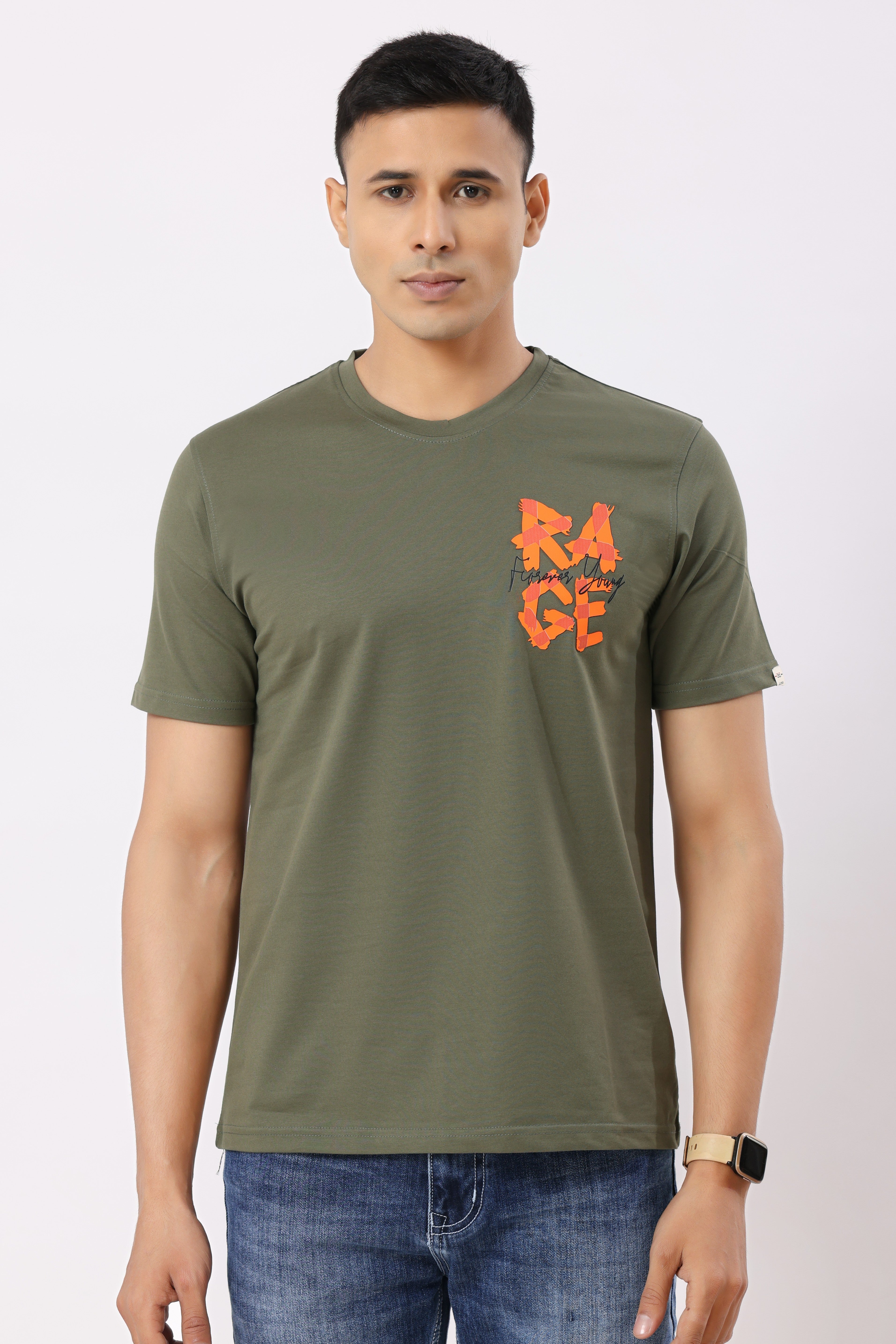 Rage Textured T-Shirt Olive