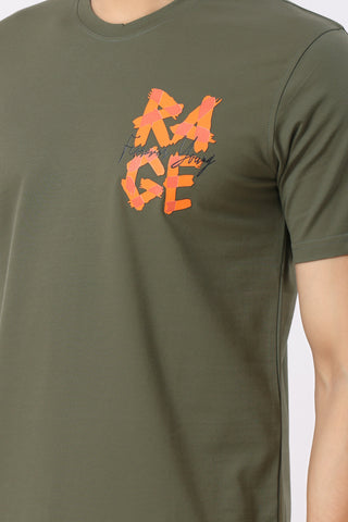 Rage Textured T-Shirt Olive