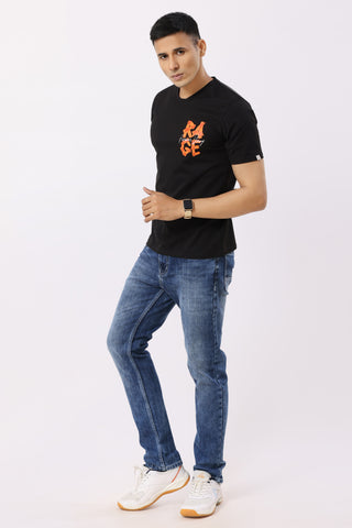Rage Textured T-Shirt Black