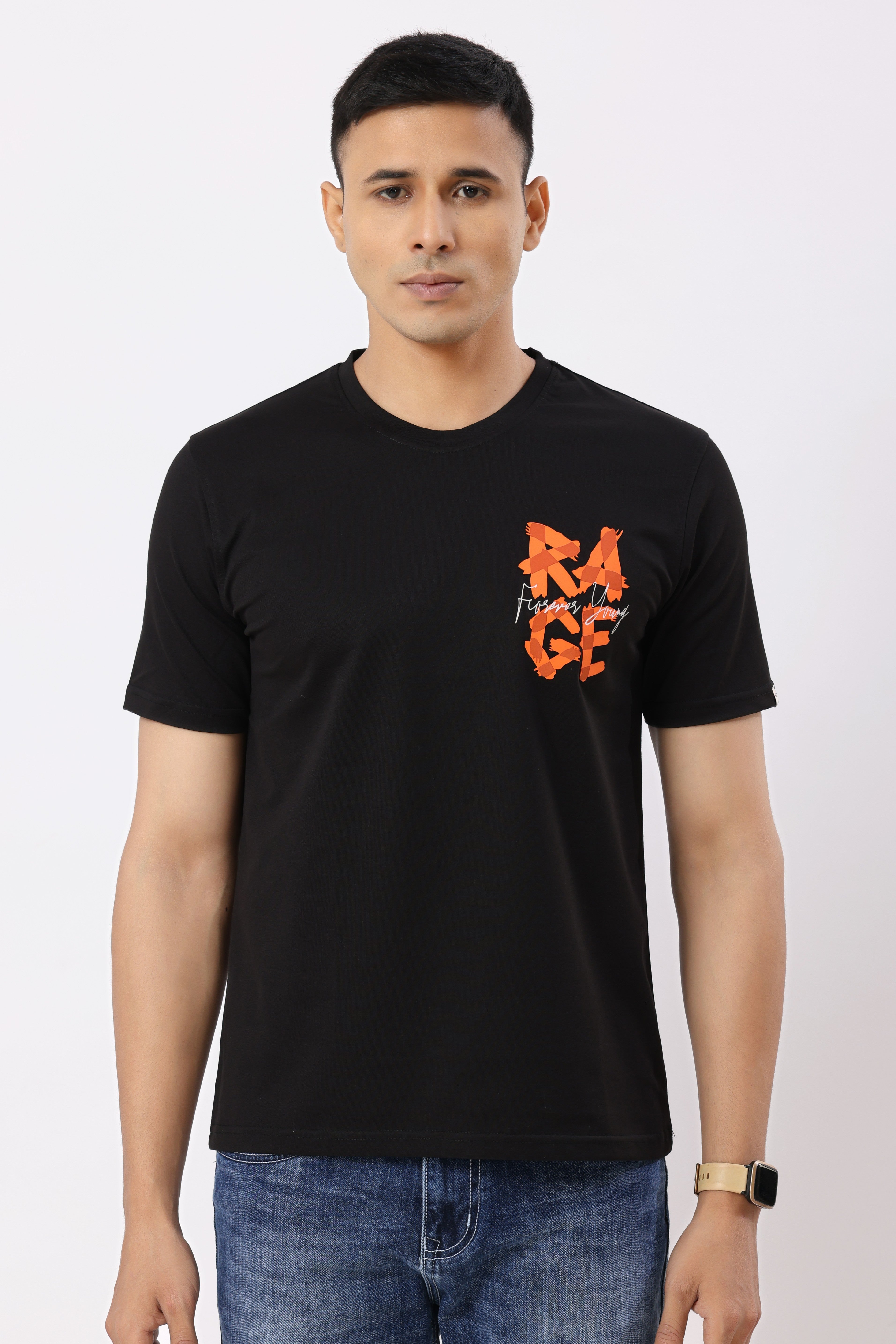 Rage Textured T-Shirt Black