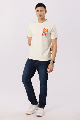 Rage Textured T-Shirt Cream