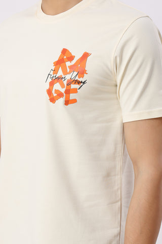 Rage Textured T-Shirt Cream
