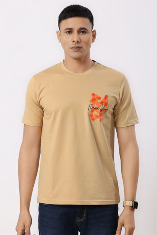 Rage Textured T-Shirt Beige