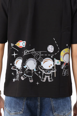 0801-4 Space Oversized T-Shirt Black