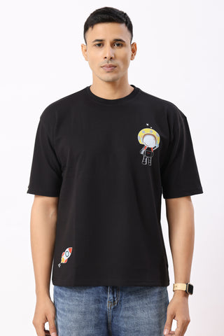 0801-4 Space Oversized T-Shirt Black