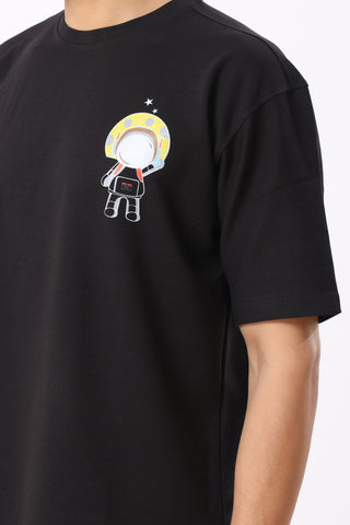 0801-4 Space Oversized T-Shirt Black