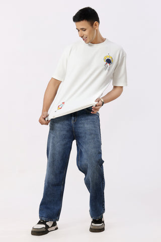 0801-1 Space Oversized T-Shirt White