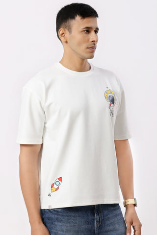 0801-1 Space Oversized T-Shirt White