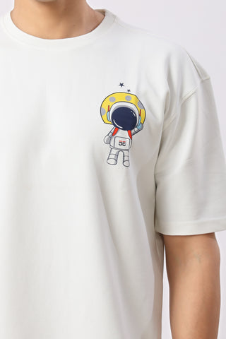 0801-1 Space Oversized T-Shirt White