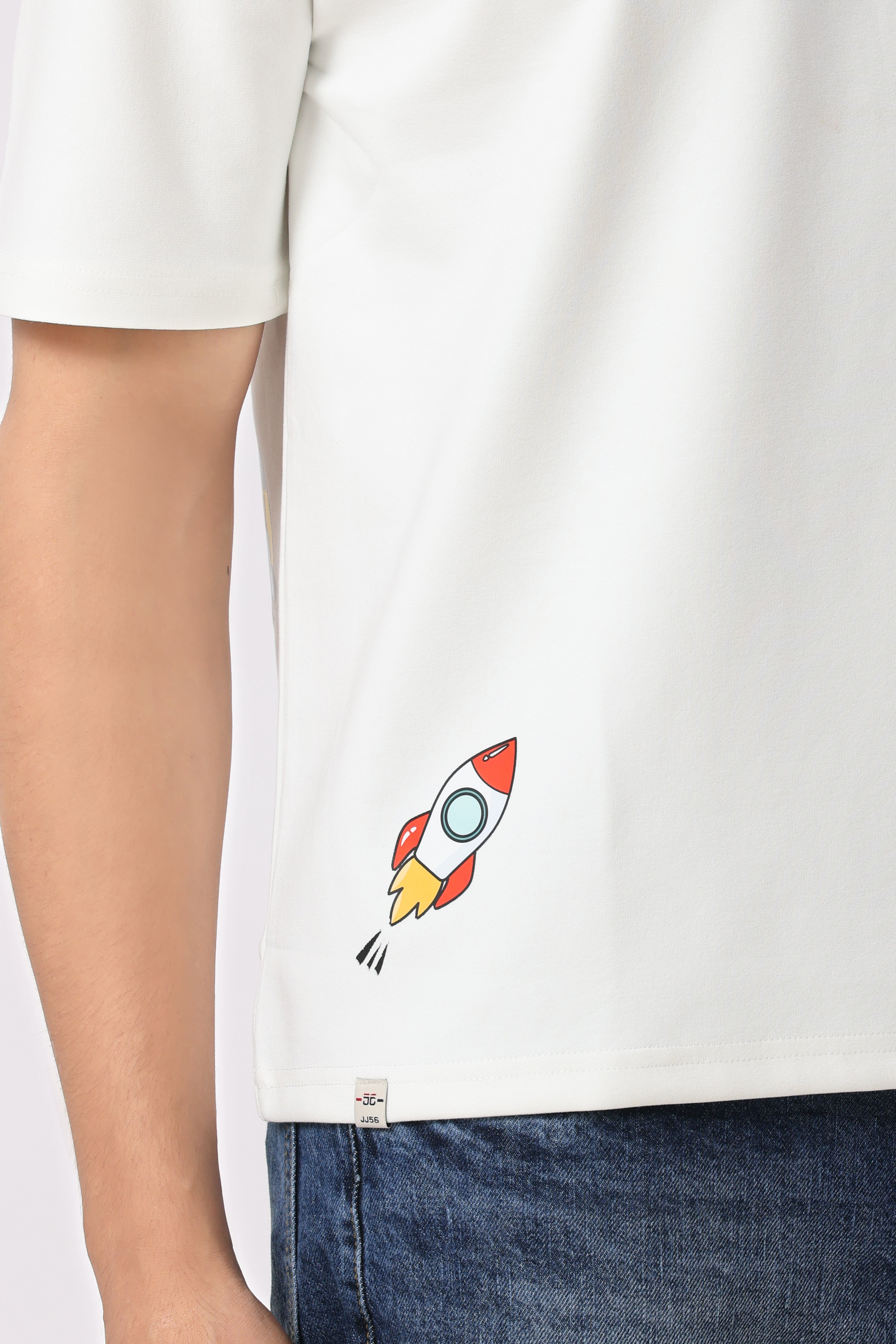 0801-1 Space Oversized T-Shirt White
