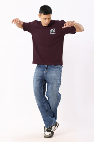 0802-2 Oversized T-Shirt 56 Burnt Maroon
