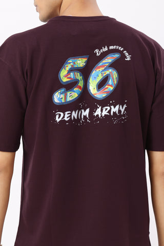 0802-2 Oversized T-Shirt 56 Burnt Maroon