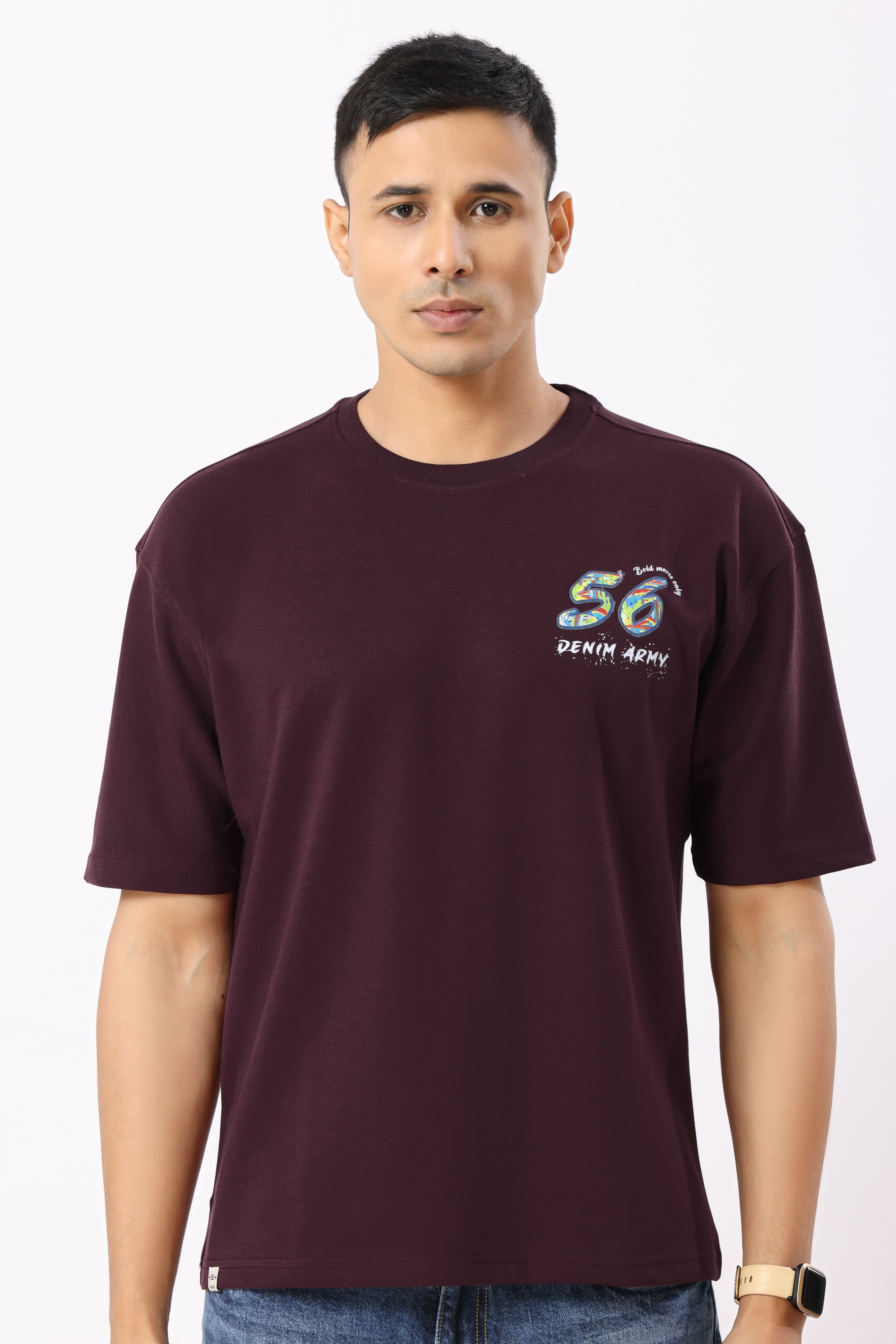 0802-2 Oversized T-Shirt 56 Burnt Maroon