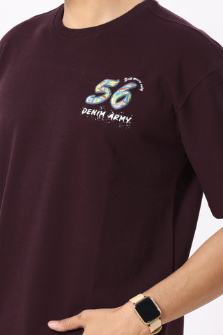 0802-2 Oversized T-Shirt 56 Burnt Maroon