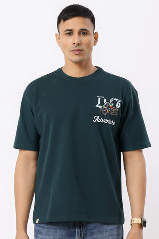 0803-1 Bullet Oversized T-Shirt Teal Green