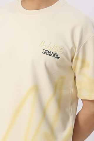 0804-1 Spray Oversized T-Shirt Cream