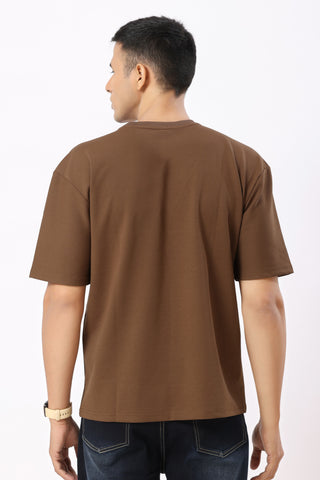 0804-2 Spray Oversized T-Shirt Brown