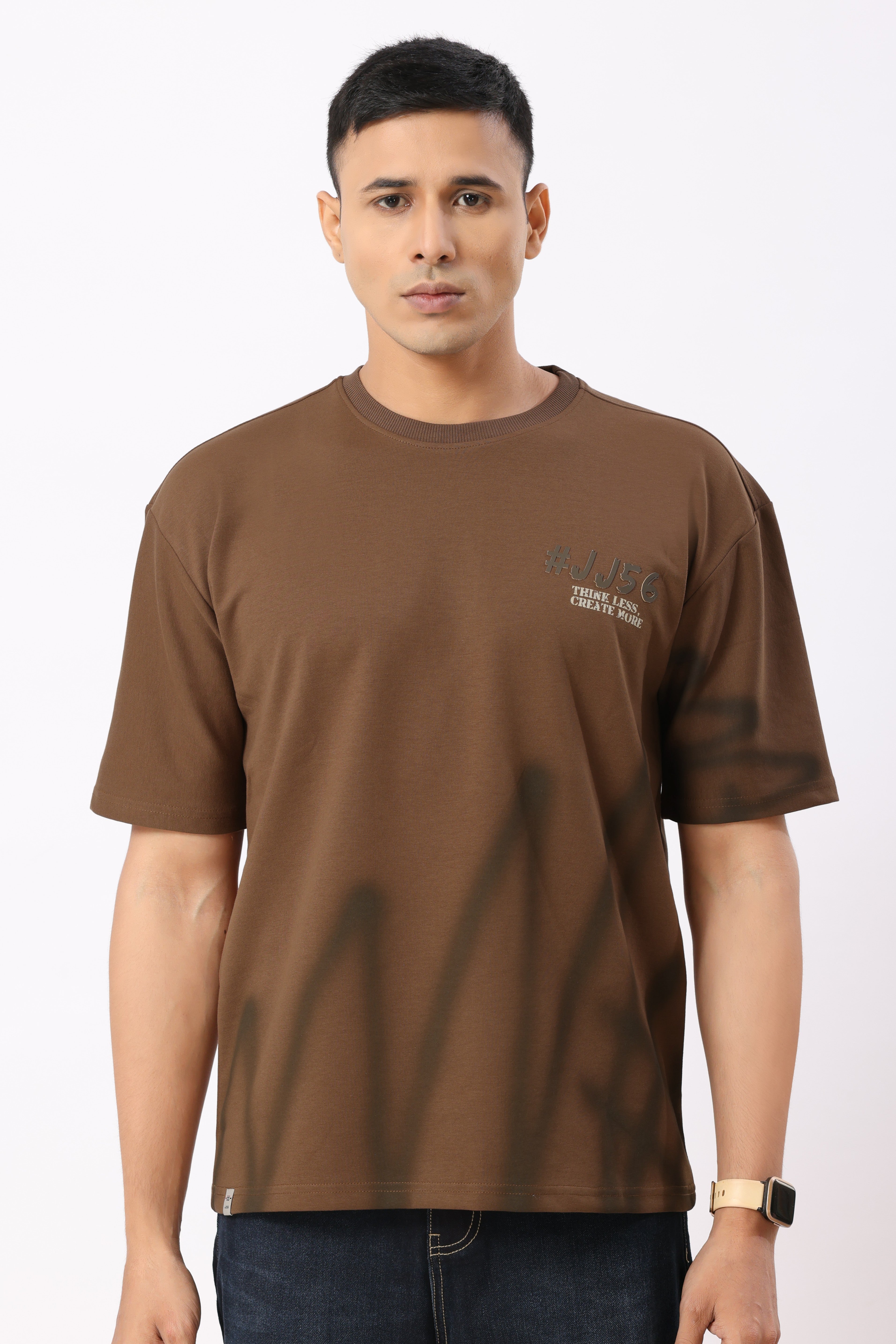 0804-2 Spray Oversized T-Shirt Brown