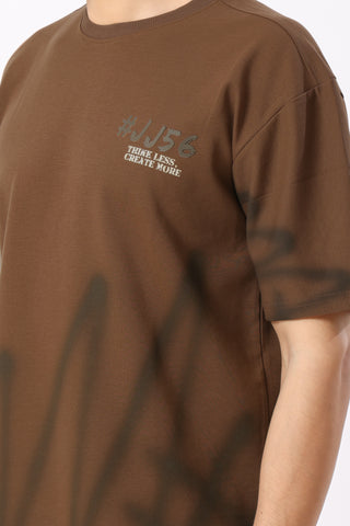 0804-2 Spray Oversized T-Shirt Brown