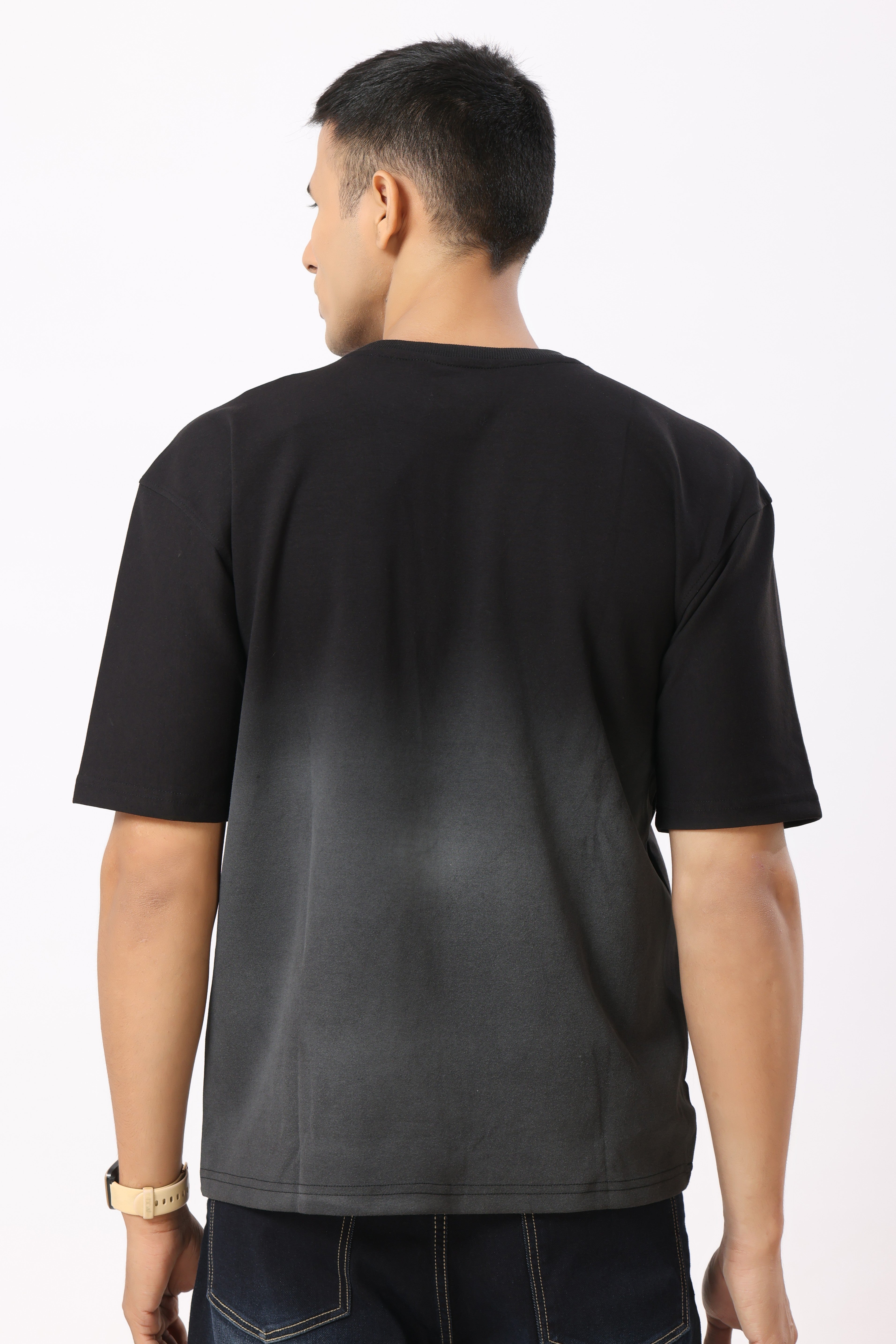 0805-3 Ombre Oversized T-Shirt Black