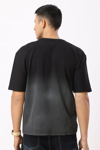 0805-3 Ombre Oversized T-Shirt Black