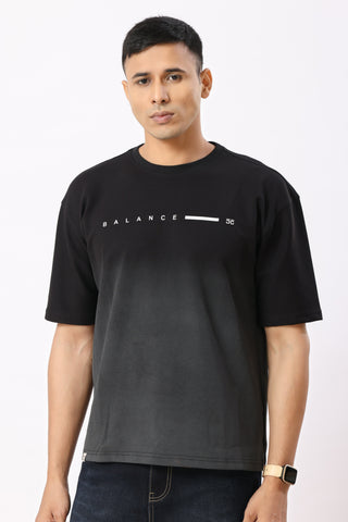 0805-3 Ombre Oversized T-Shirt Black