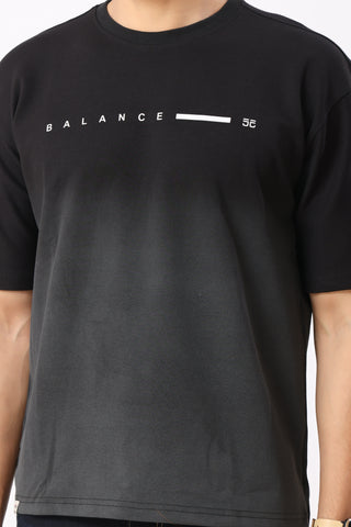0805-3 Ombre Oversized T-Shirt Black