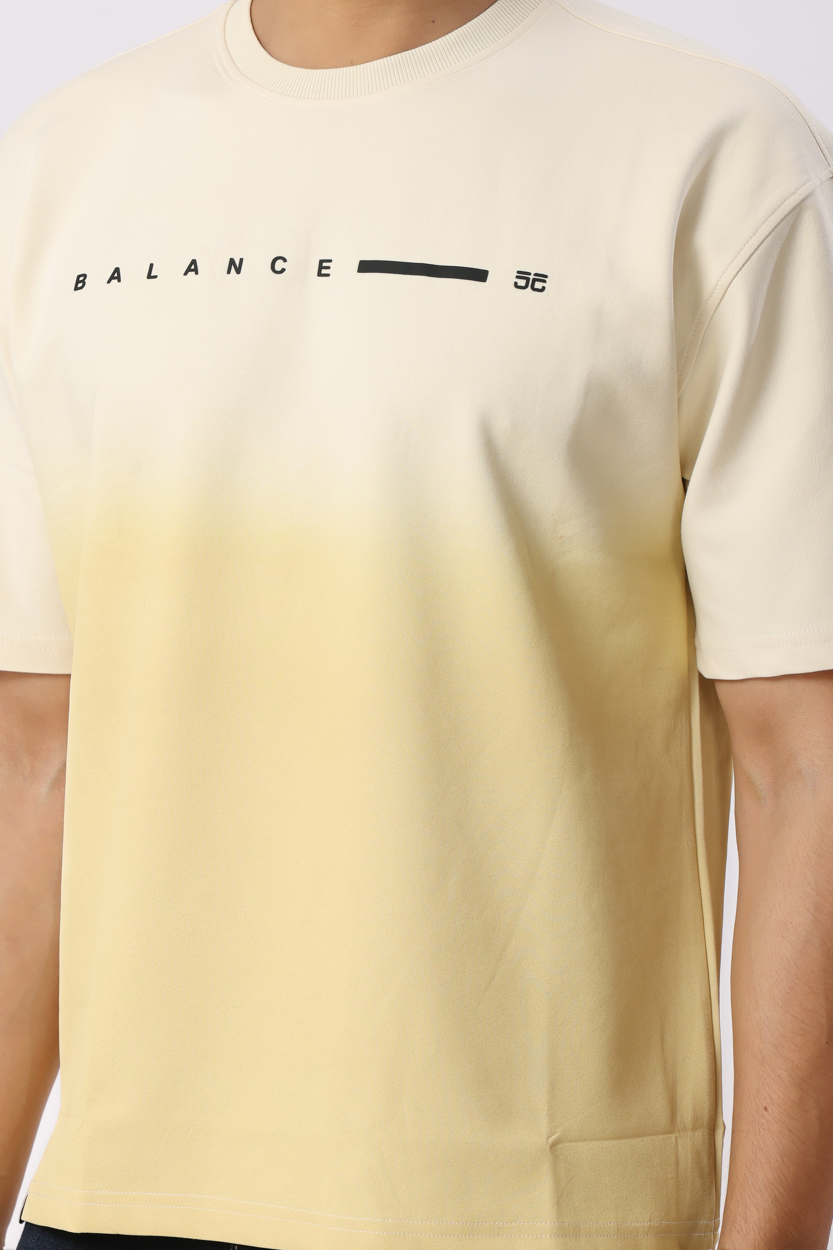 0805-1 Ombre Oversized T-Shirt Cream