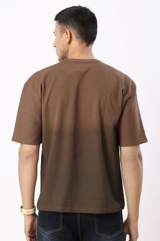 0805-2 Ombre Oversized T-Shirt Brown