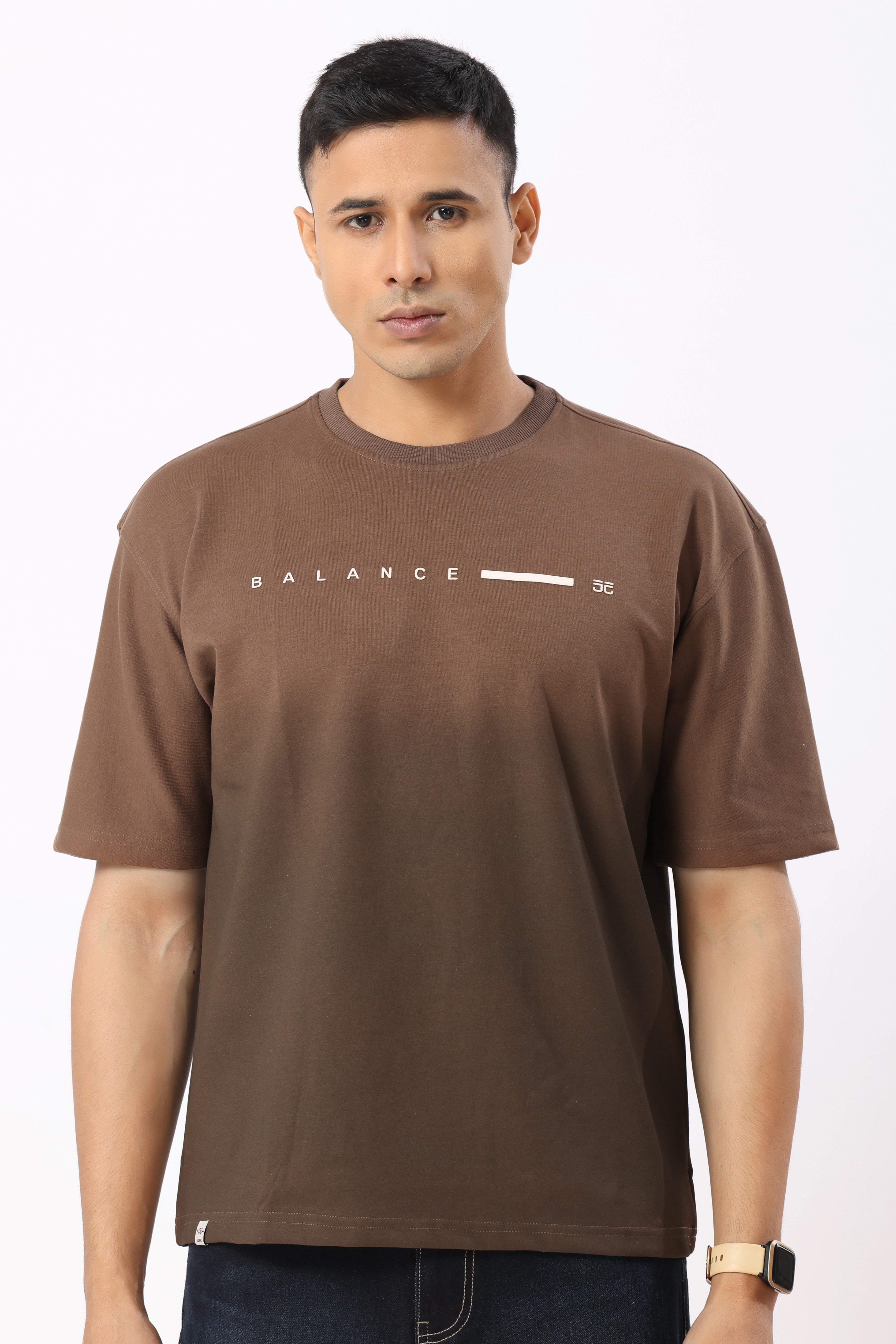 0805-2 Ombre Oversized T-Shirt Brown