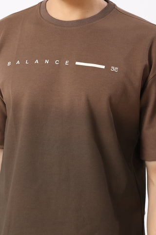 0805-2 Ombre Oversized T-Shirt Brown
